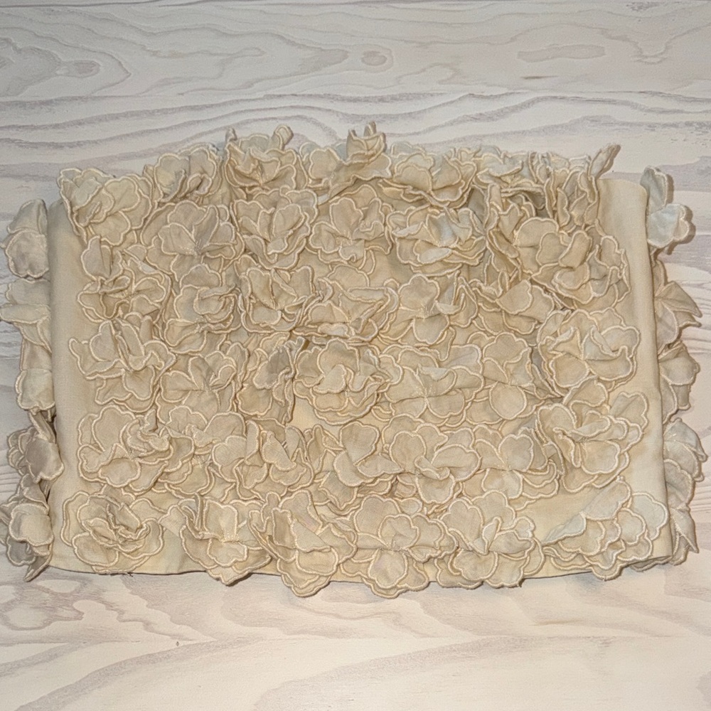 & Other Stories Floral Appliqué Tube Top in Ivory